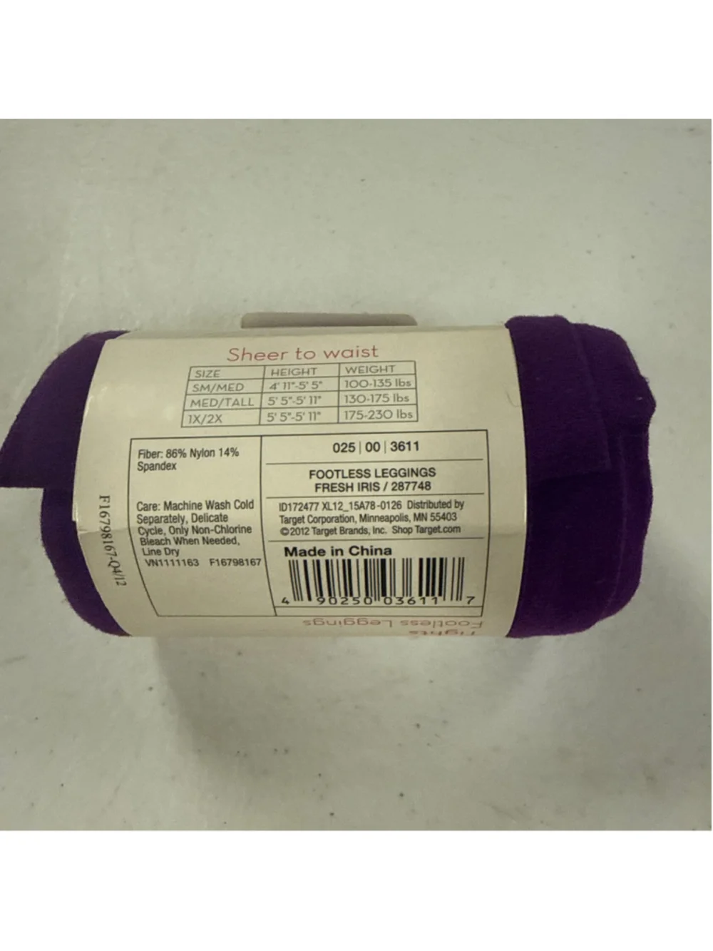 Women's Unbranded Footless Leggings Med/Tall Purple